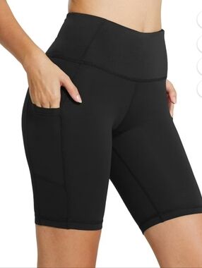 Baleaf Black High-Rise Bike Shorts with Side Pockets Small Running Cycling Run